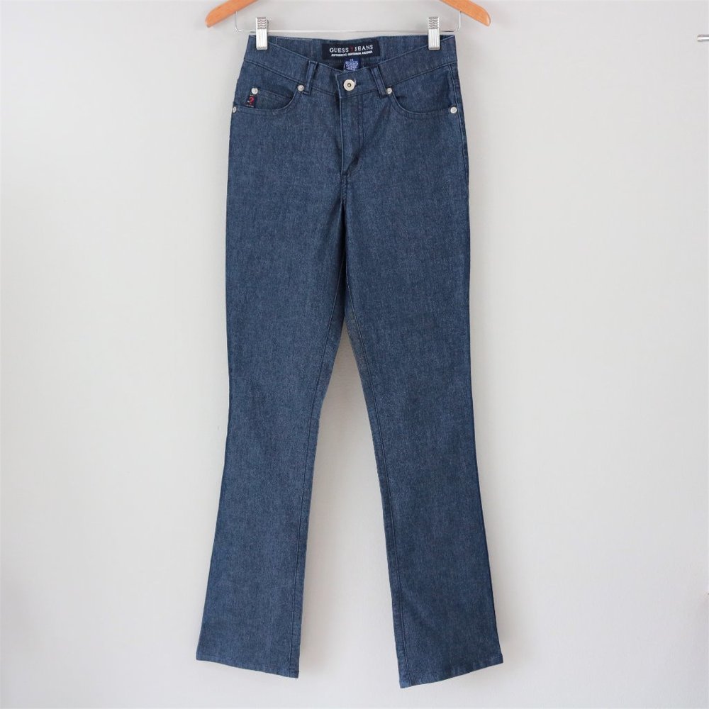 Guess Dark Wash Indigo Glitter Boot Cut Jeans Women’s Size 24